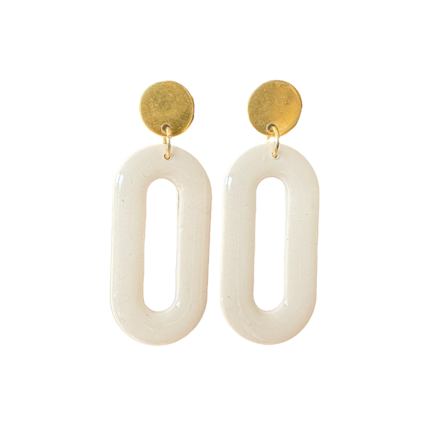 Silvia - oorbellen beige/goud