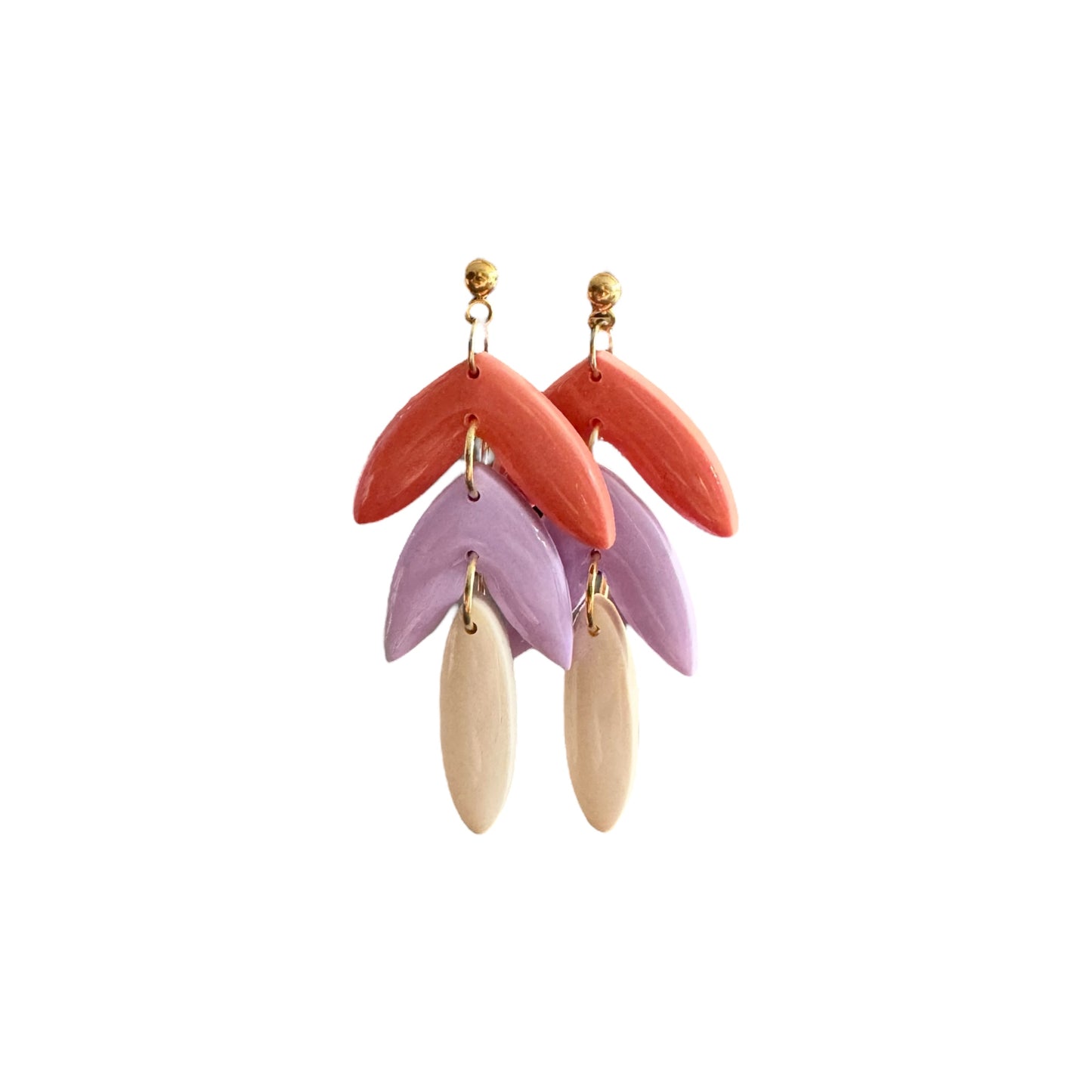 Amber - oorbellen beige