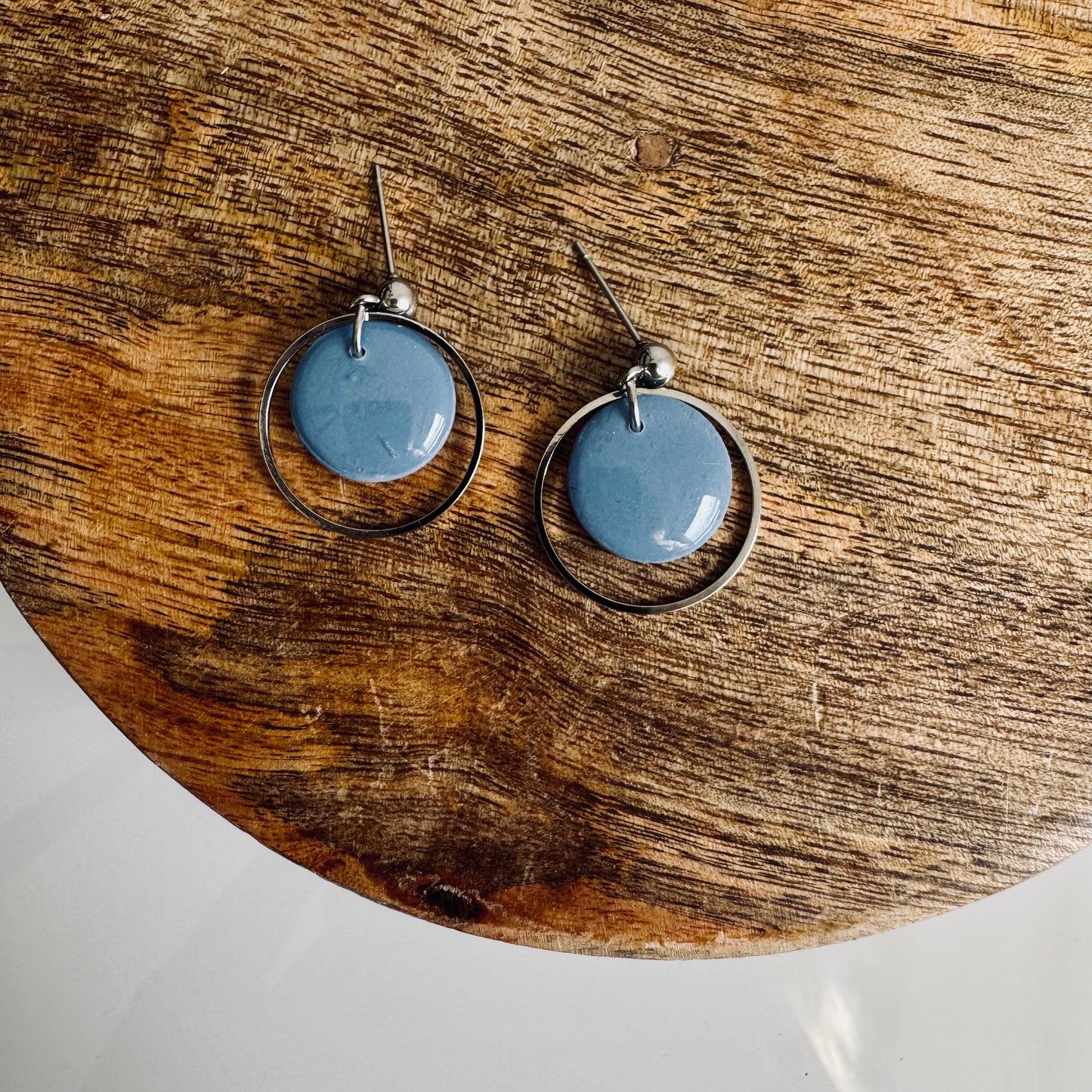 Lara - Oorbellen denim blauw