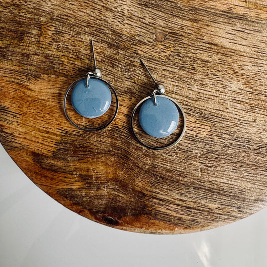 Lara - Oorbellen denim blauw