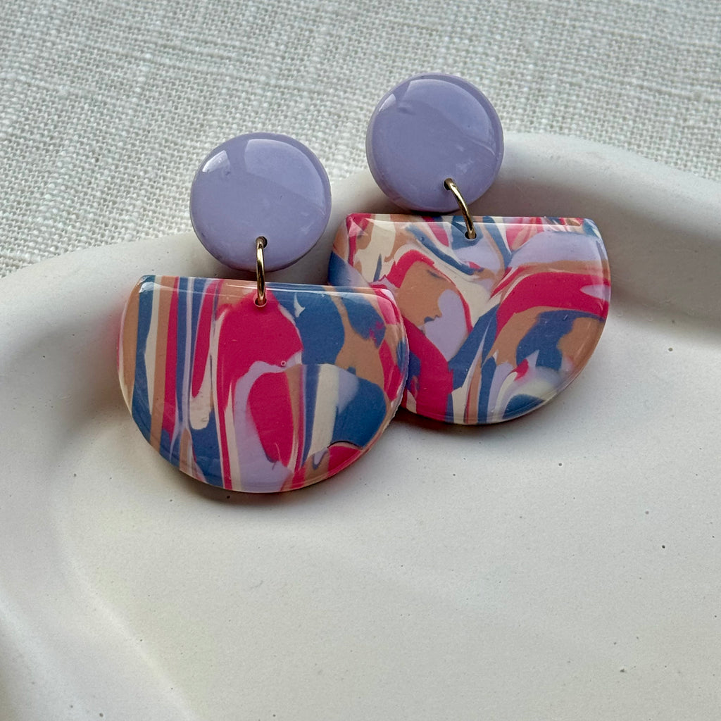 Zara - Oorbellen meerkleurig lavendel