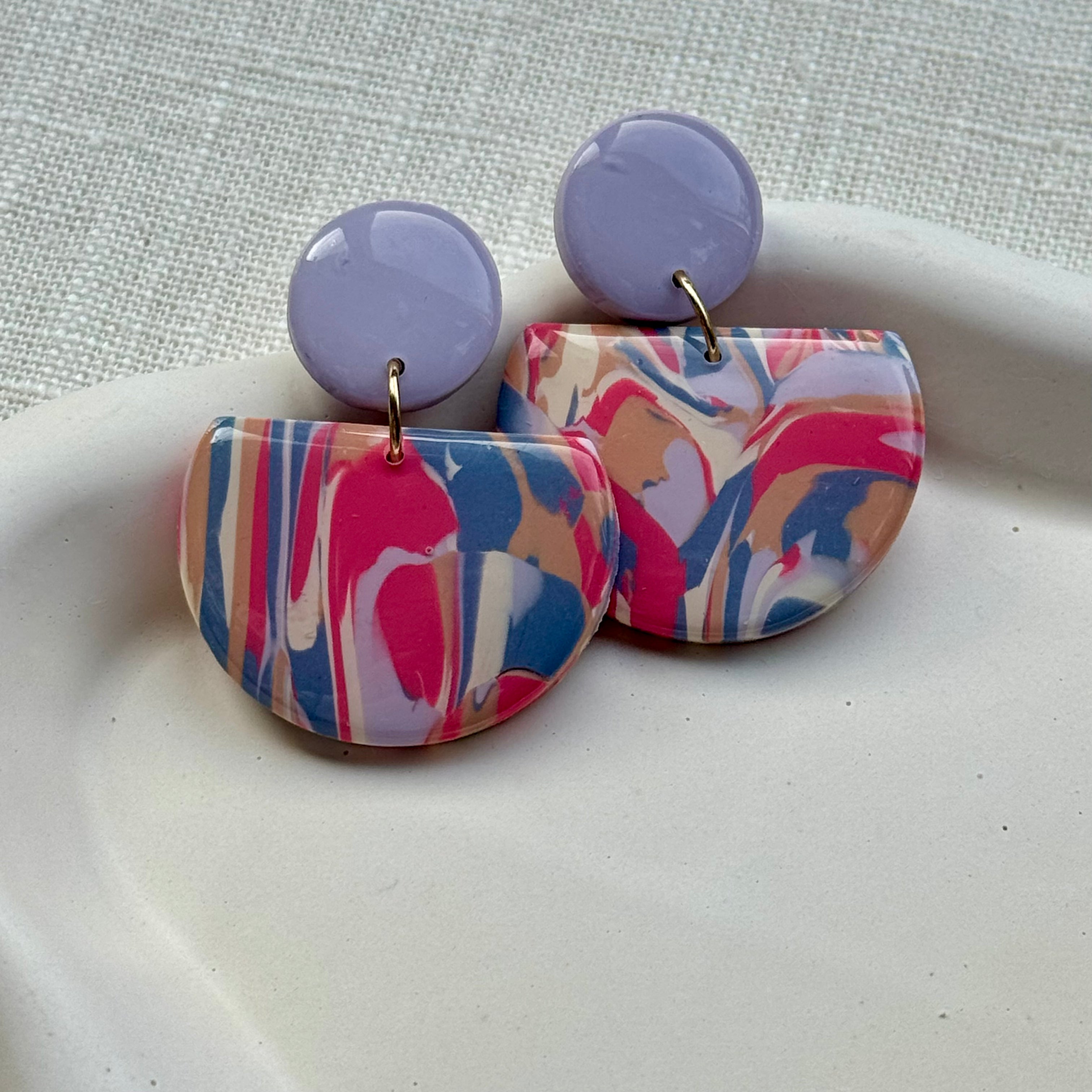 Zara - Oorbellen meerkleurig lavendel