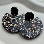 Amy - Oorbellen zwart glitter