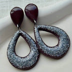 Marley - Oorbellen glitter mauve zilver