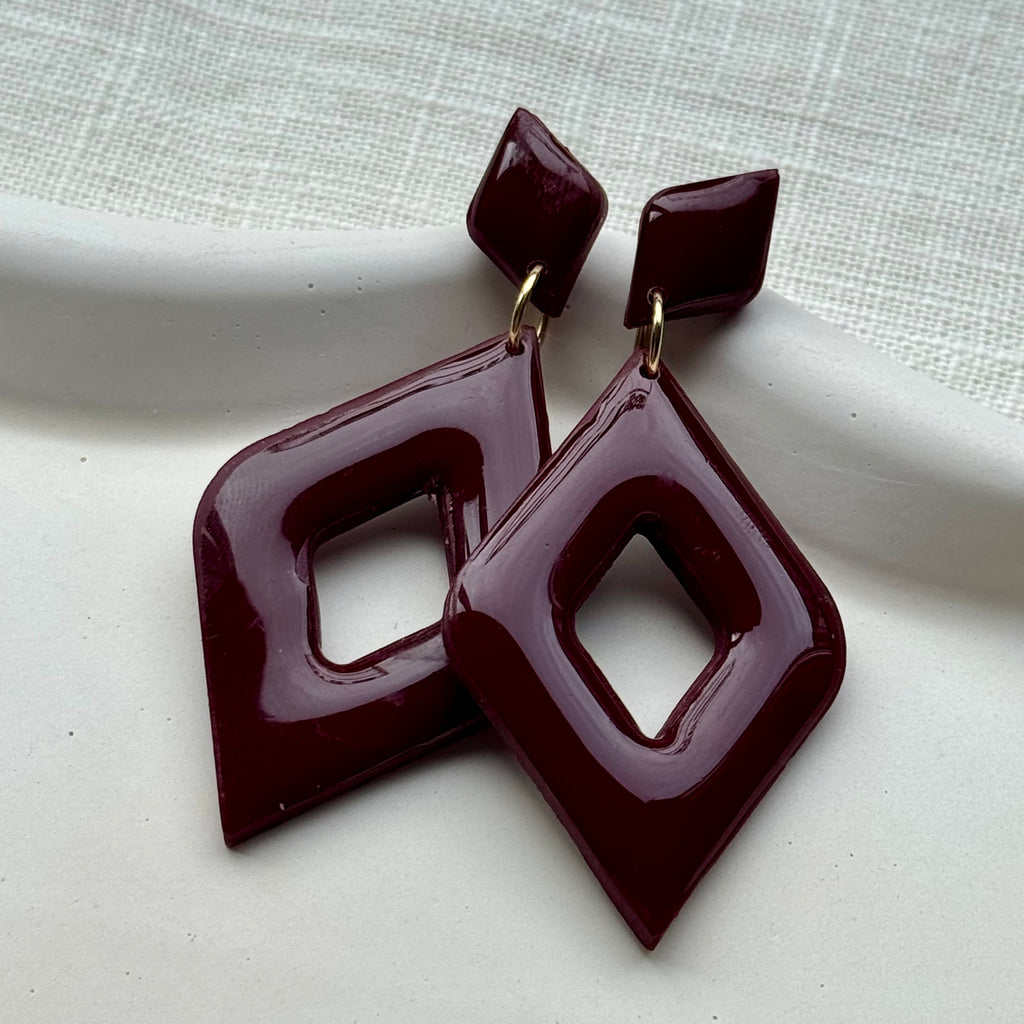 Laura - Oorbellen bordeauxrood