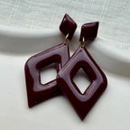 Laura - Oorbellen bordeauxrood