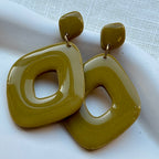 Luna - oorbellen olijfgroen