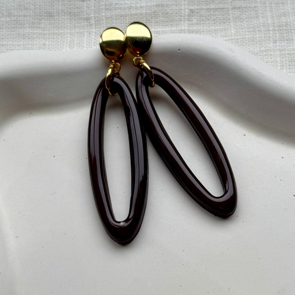 Mara - Oorbellen chocolade bruin