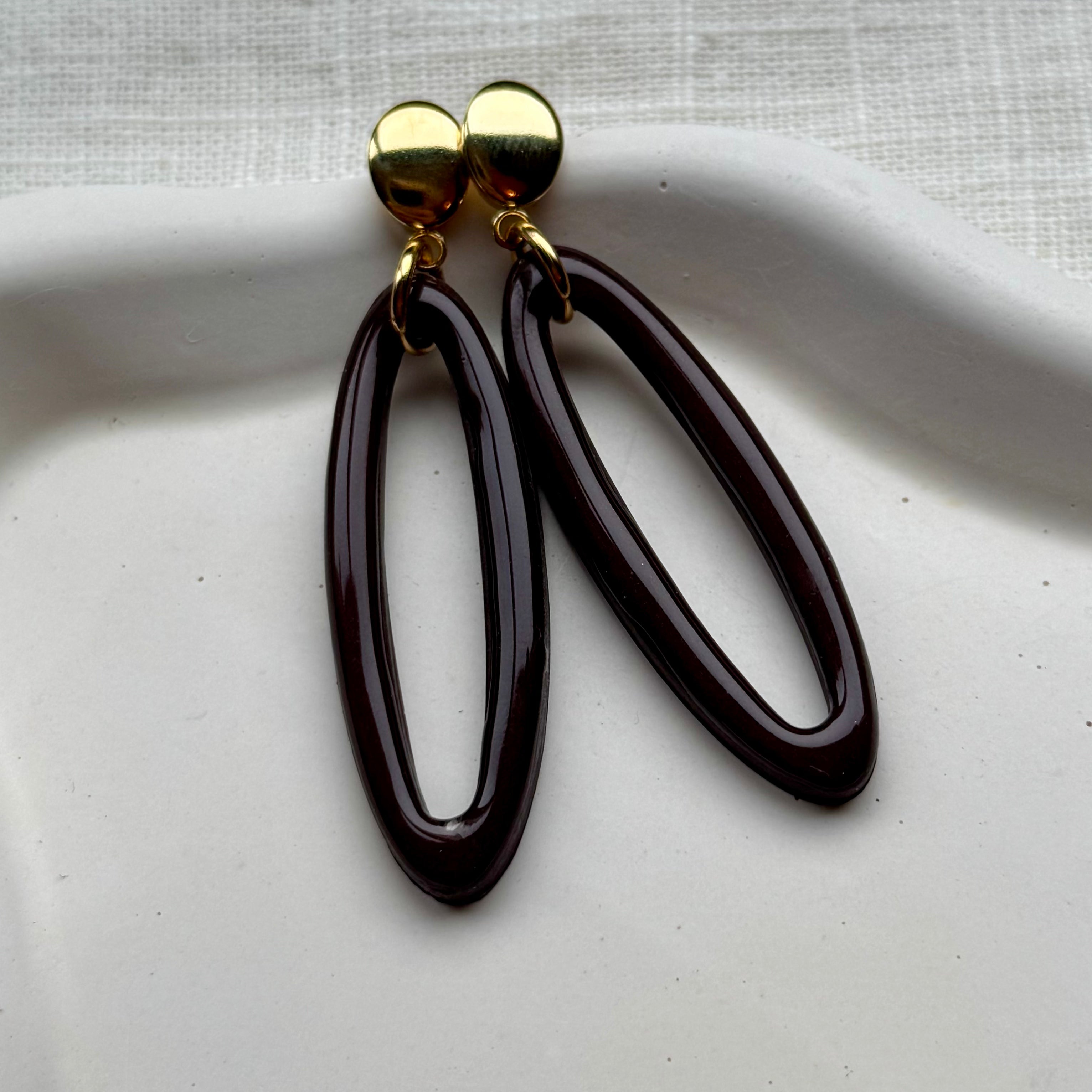 Mara - Oorbellen chocolade bruin