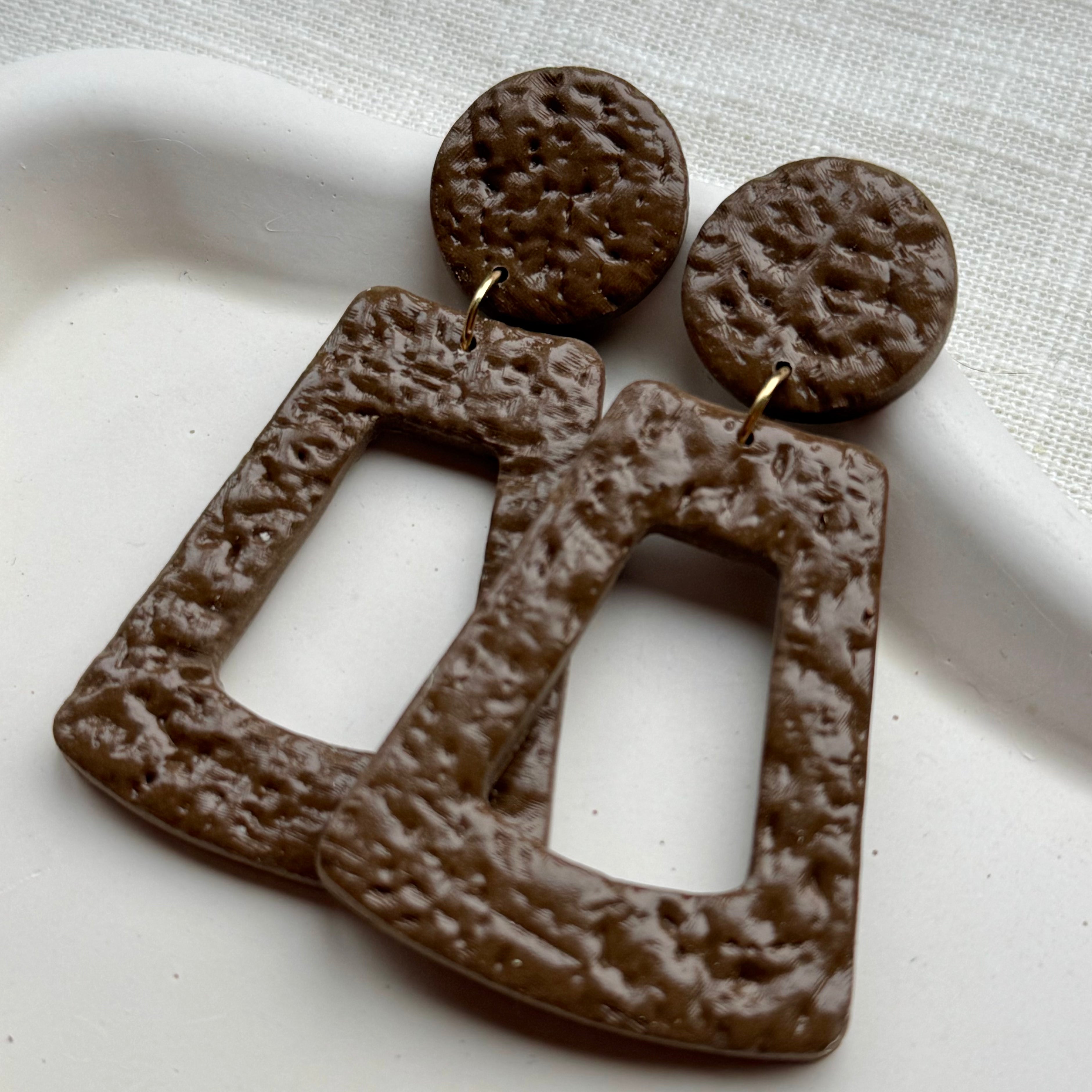 Nora - oorbellen bruin