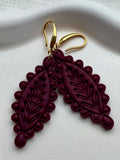 Olivia - Oorbellen bordeauxrood