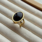 Ring - Goud met bruine steen