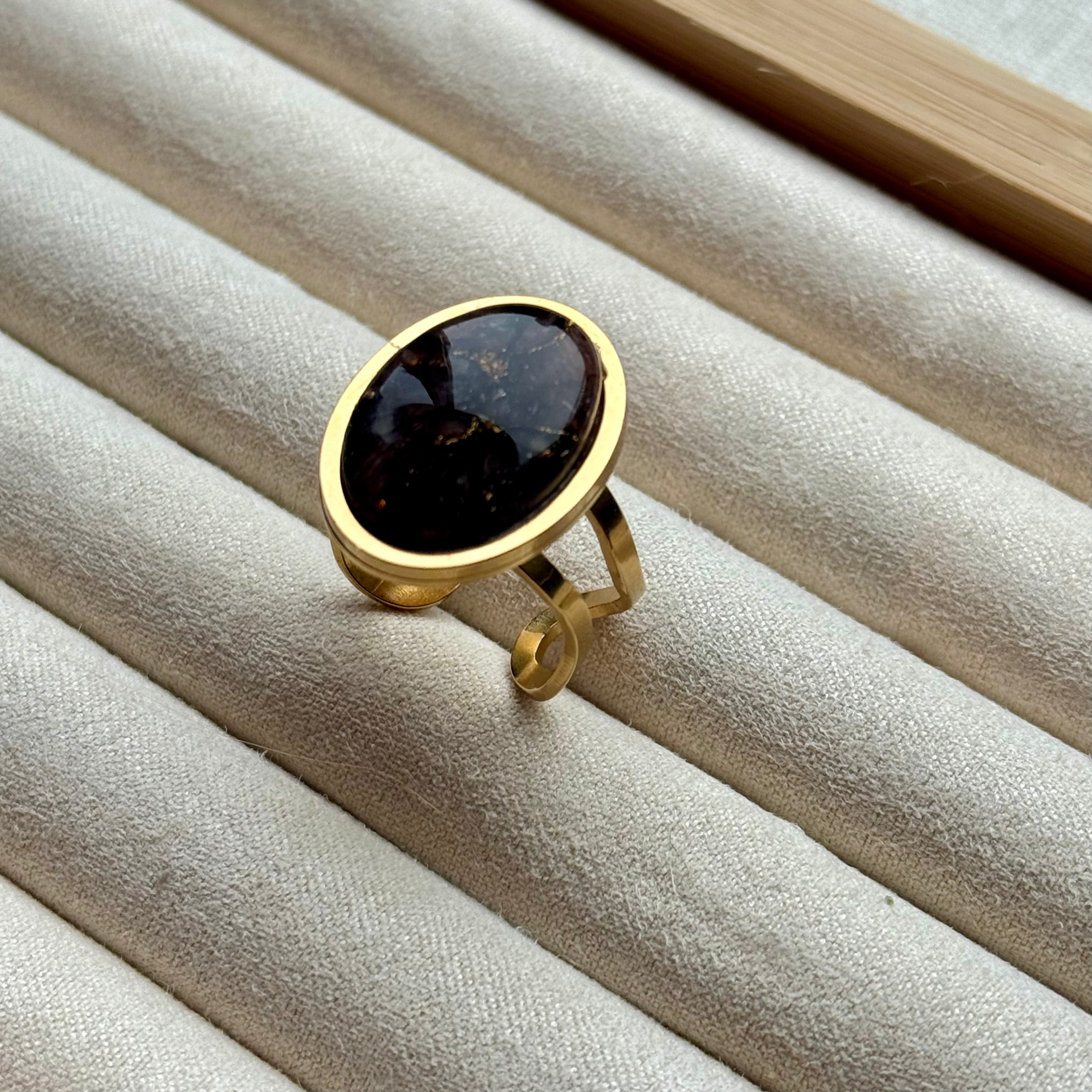 Ring - Goud met bruine steen