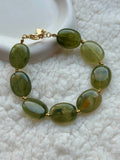 Armband met sluiting - Ovaal groen
