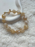 Armband met sluiting - beige