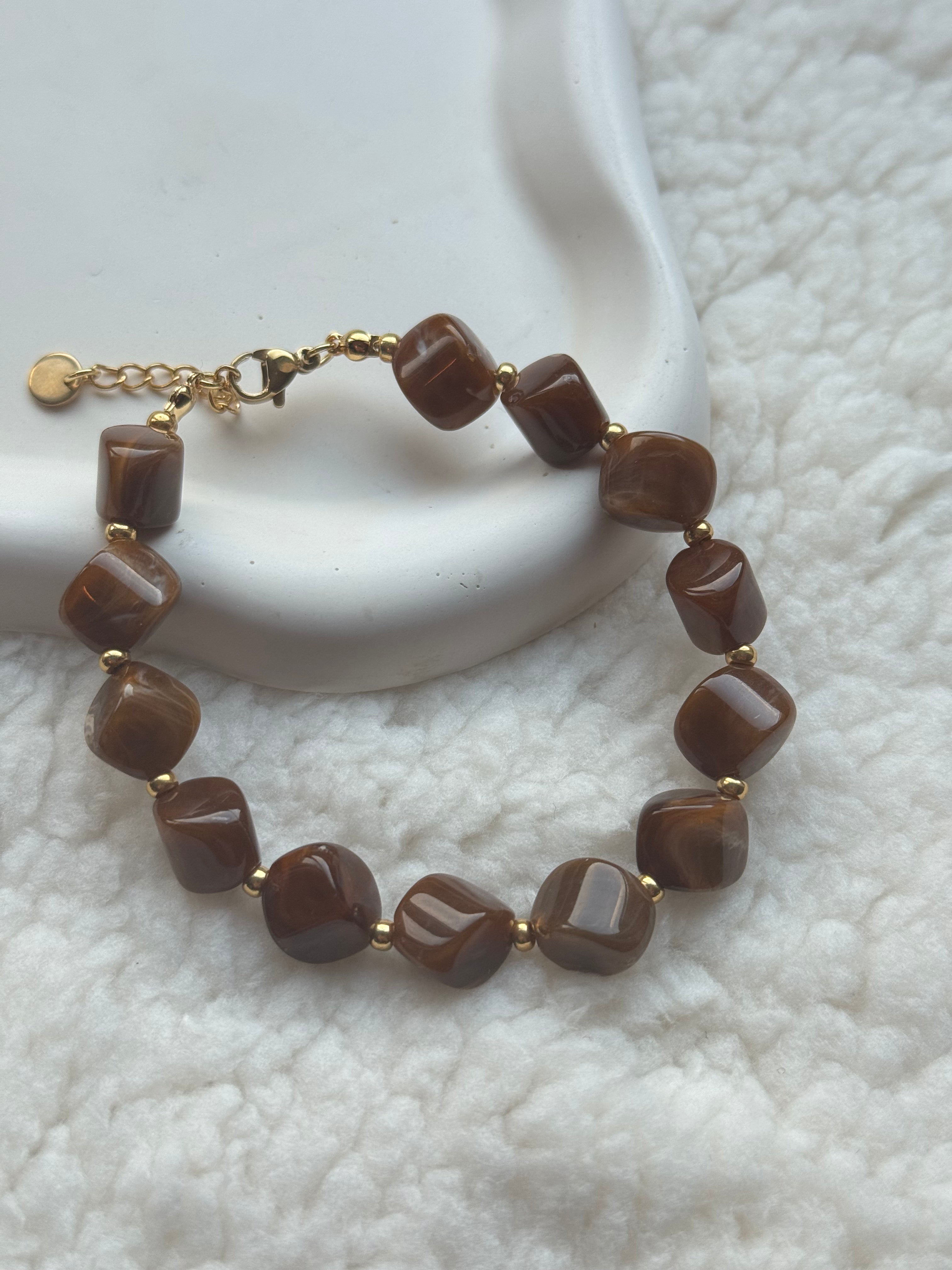 Armband met sluiting - bruin