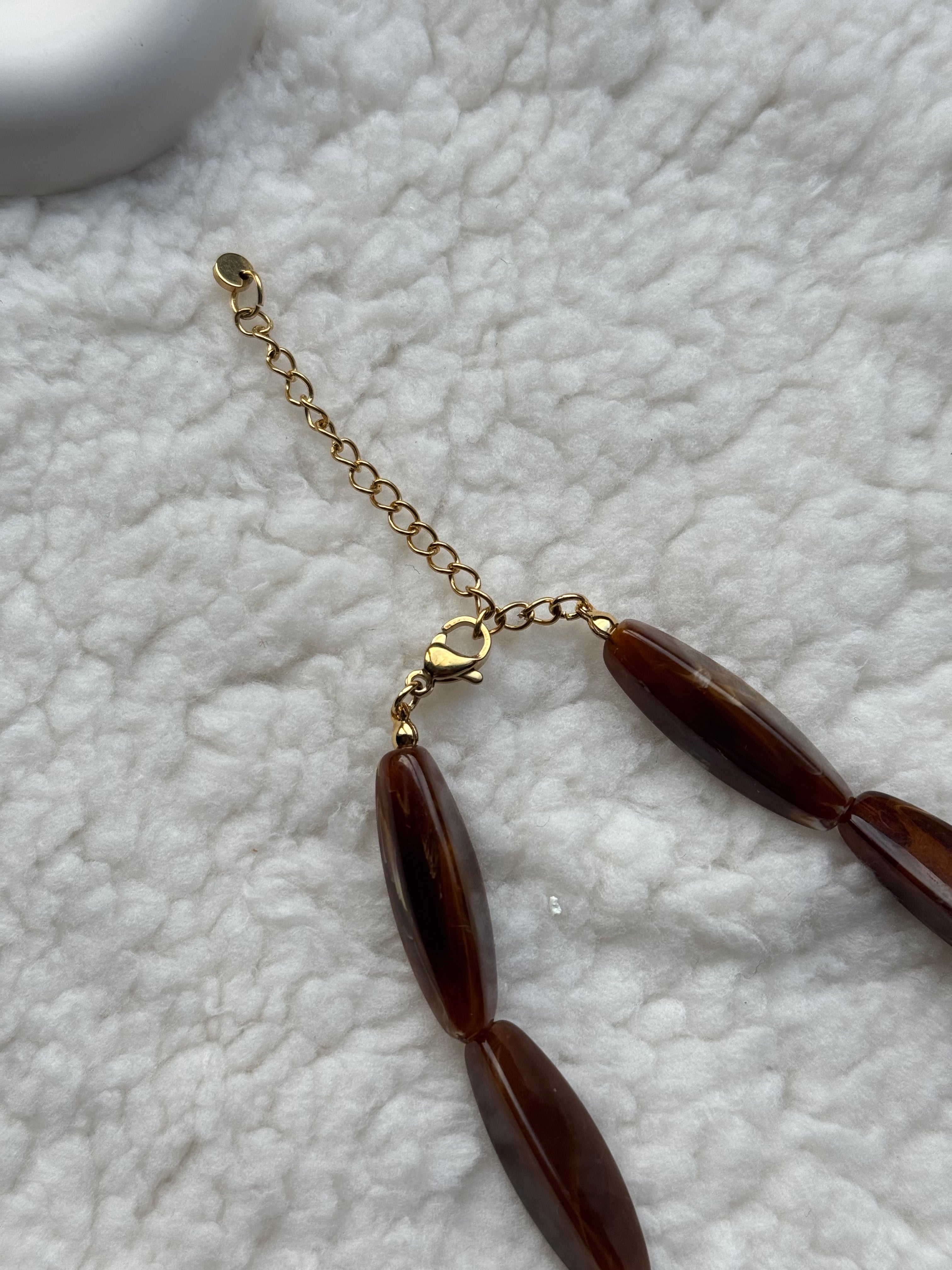 Kralenketting - Ovaal bruin