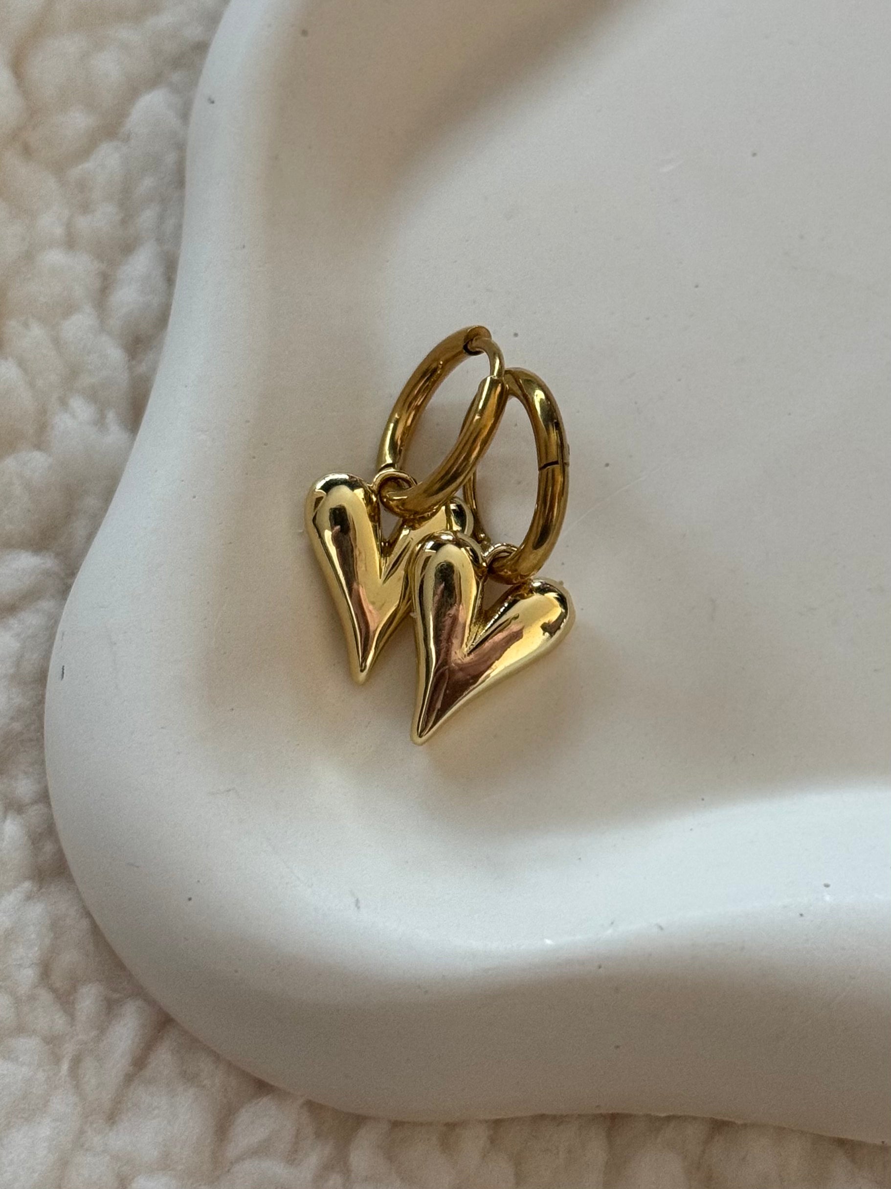 Oorringen - Goud met hart