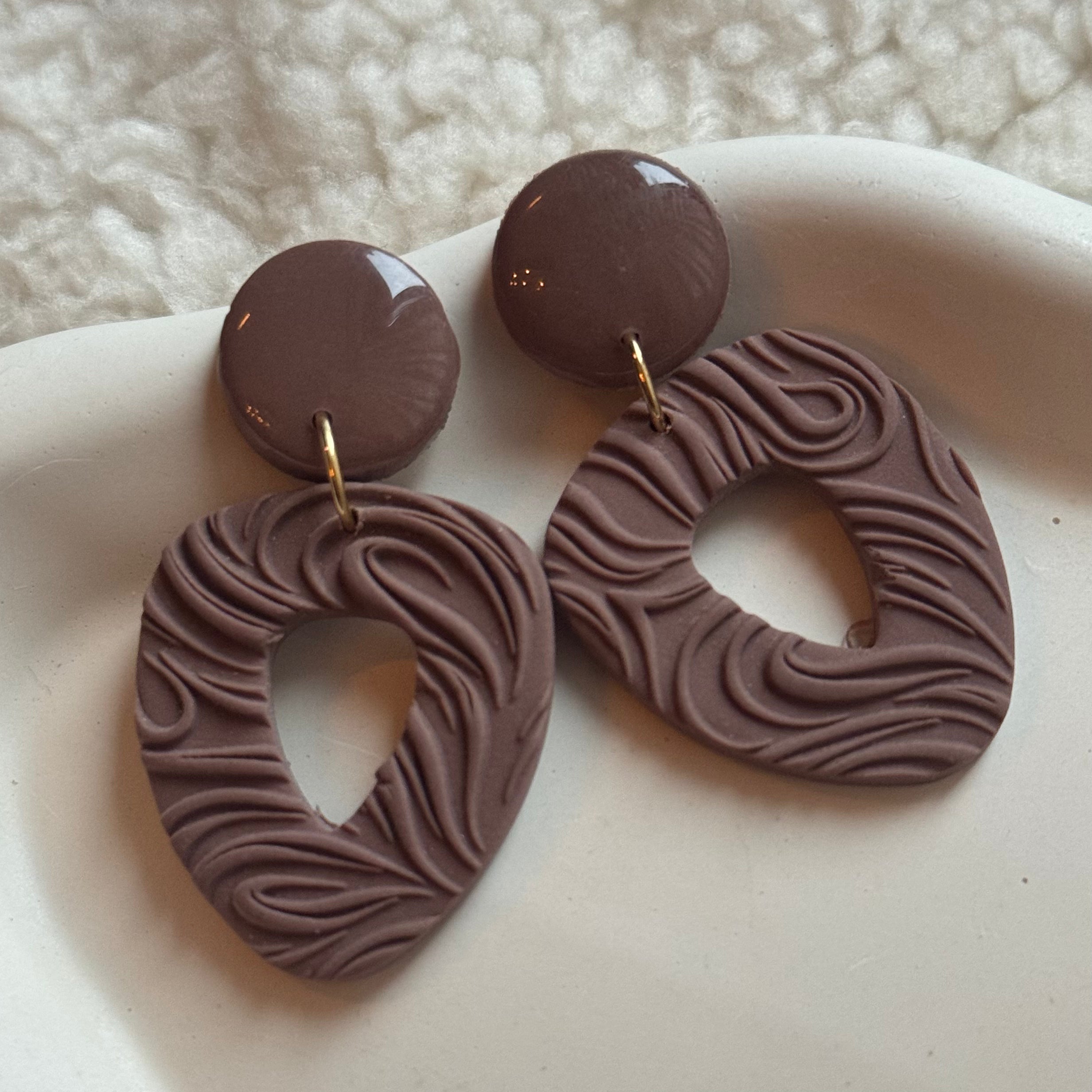 Ally - Oorbellen taupe