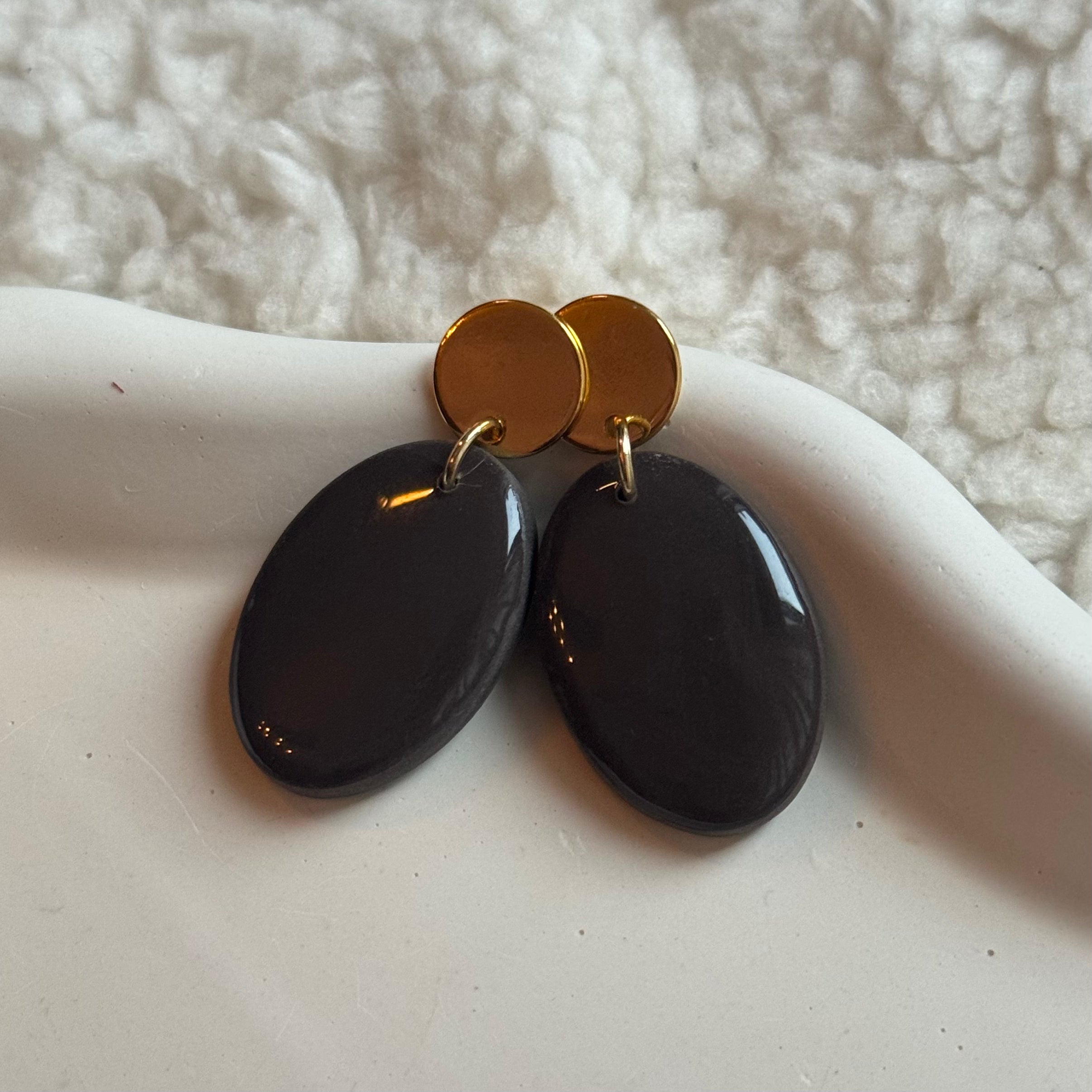 Lina - oorbellen donkerbruin