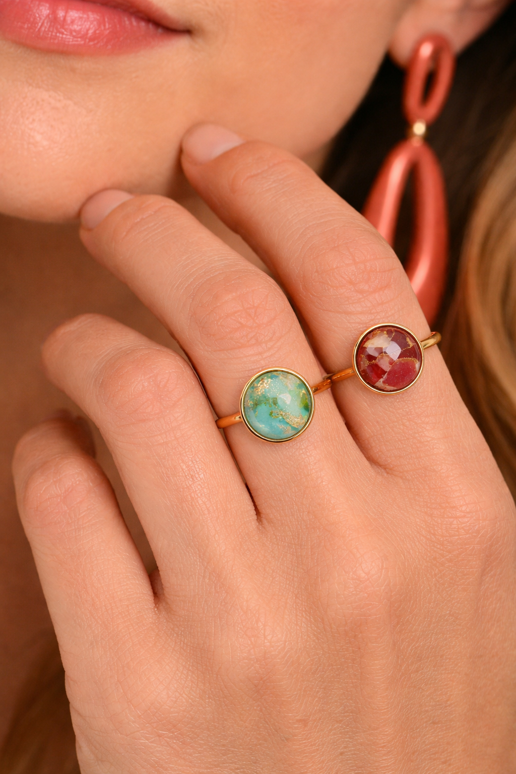 Ring - Goud met Turquise steen