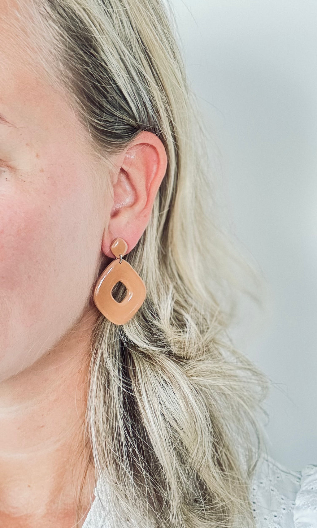 Luna - oorbellen olijfgroen