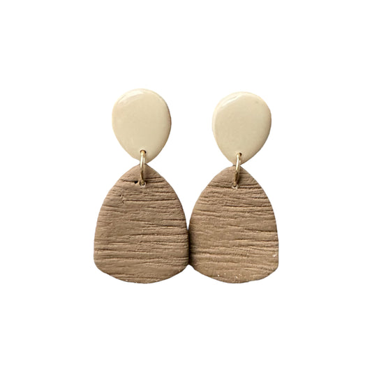 Mirella - Oorbellen houtlook bruin/beige