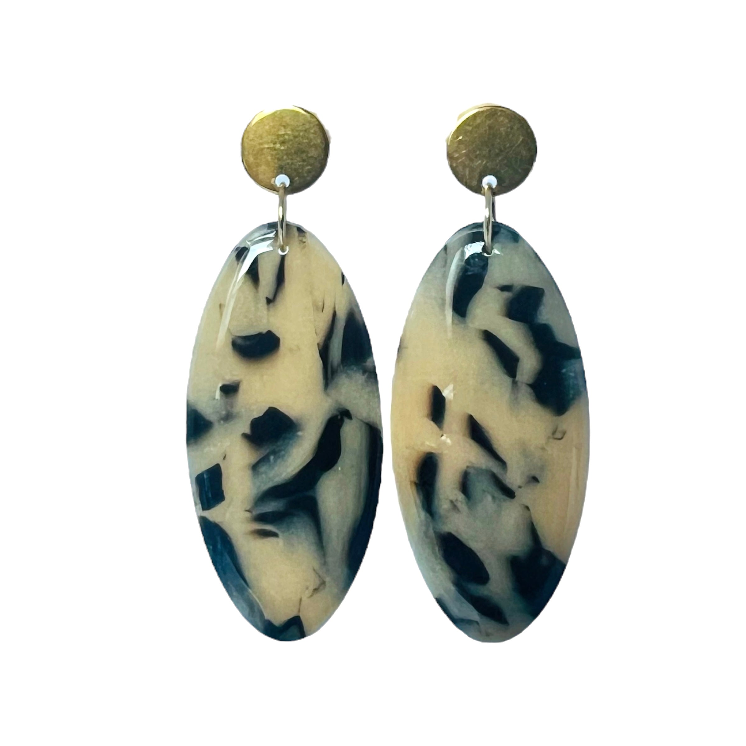 Gaia - Oorbellen zwart gevlekt