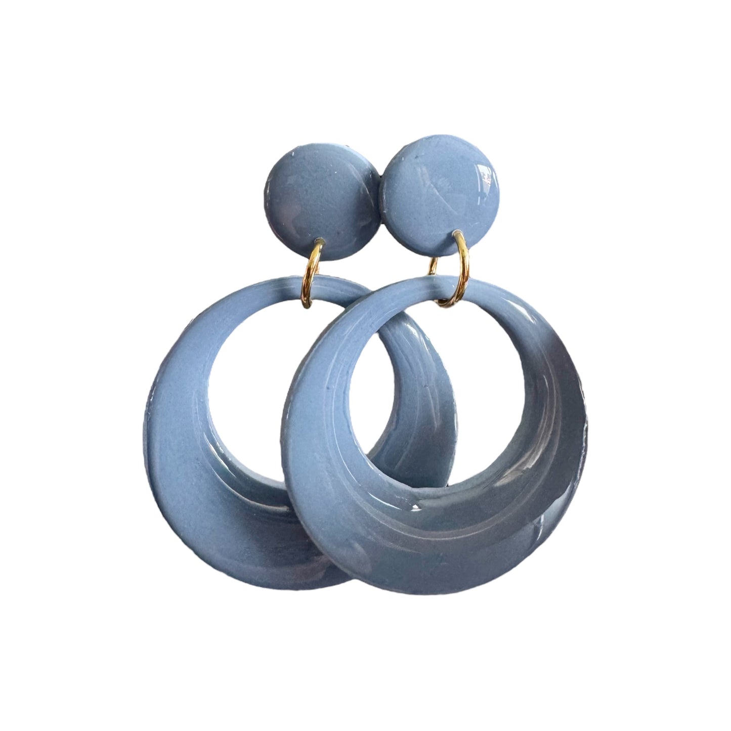 June - Oorbellen denim blauw