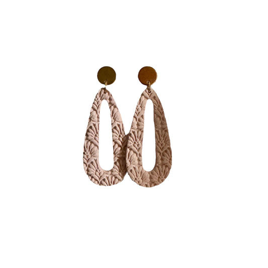 Joya - oorbellen pastel pink structuur