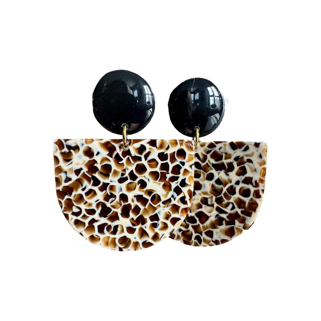 Mae - oorbellen zwart gevlekt