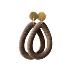 Lot - oorbellen houtlook bruin