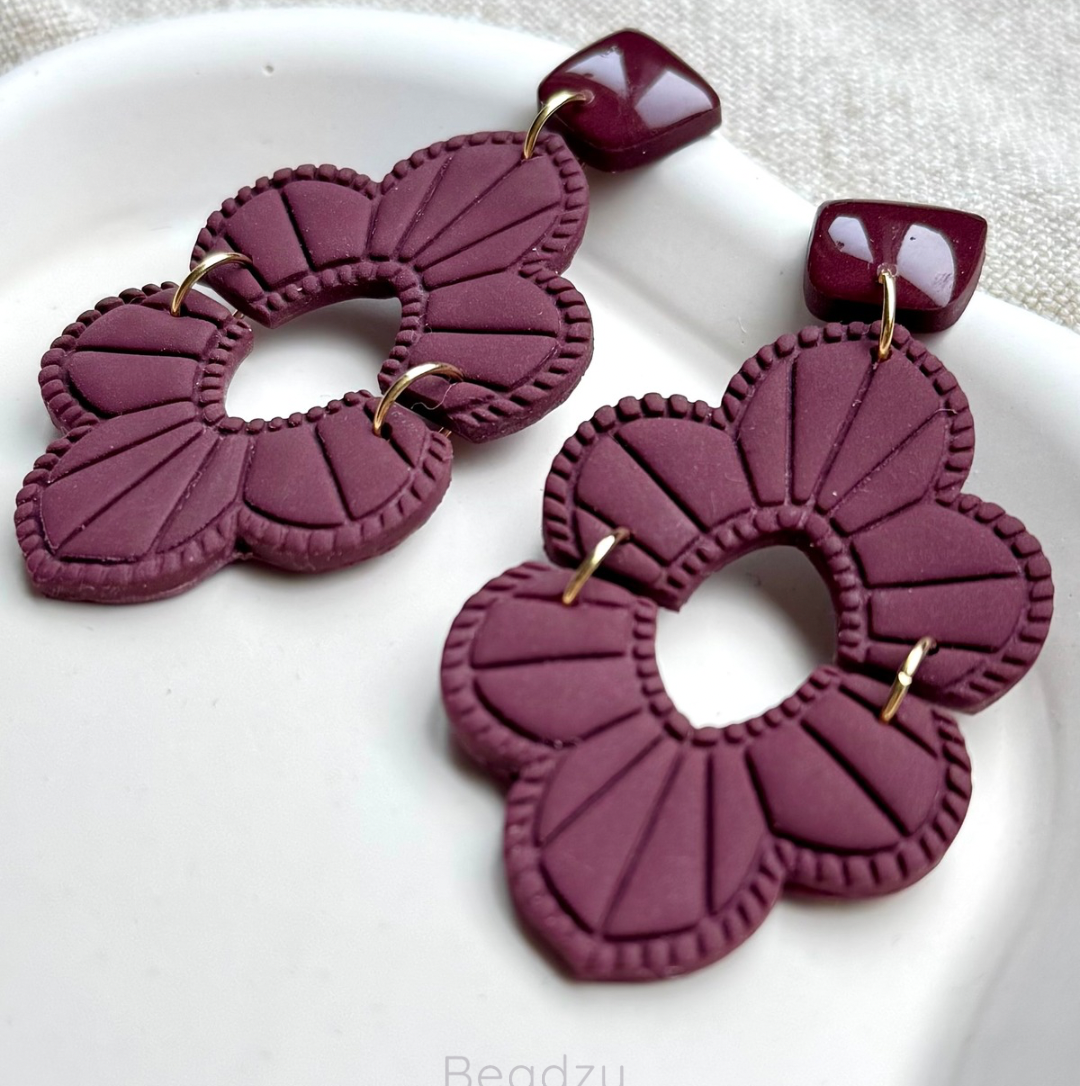 Livia - oorbellen Mauve